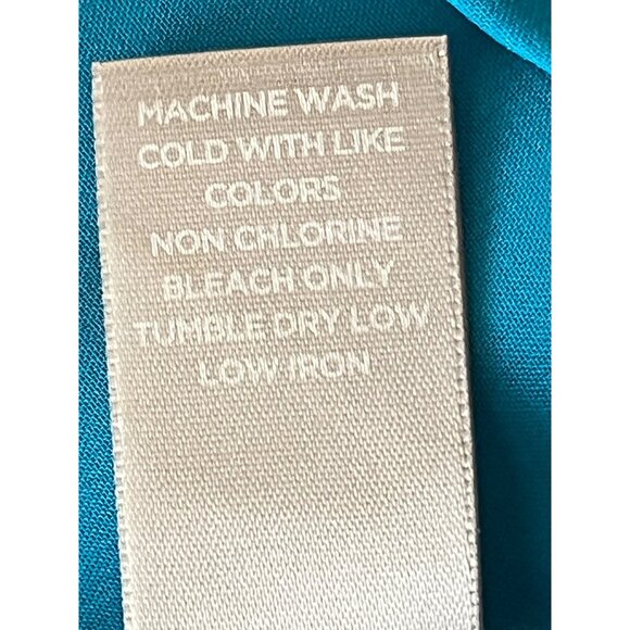 Avenue Studio Turquoise Ruffle Layered Sheer Blouse 22/24 Lightweight Elegant - Picture 5 of 12